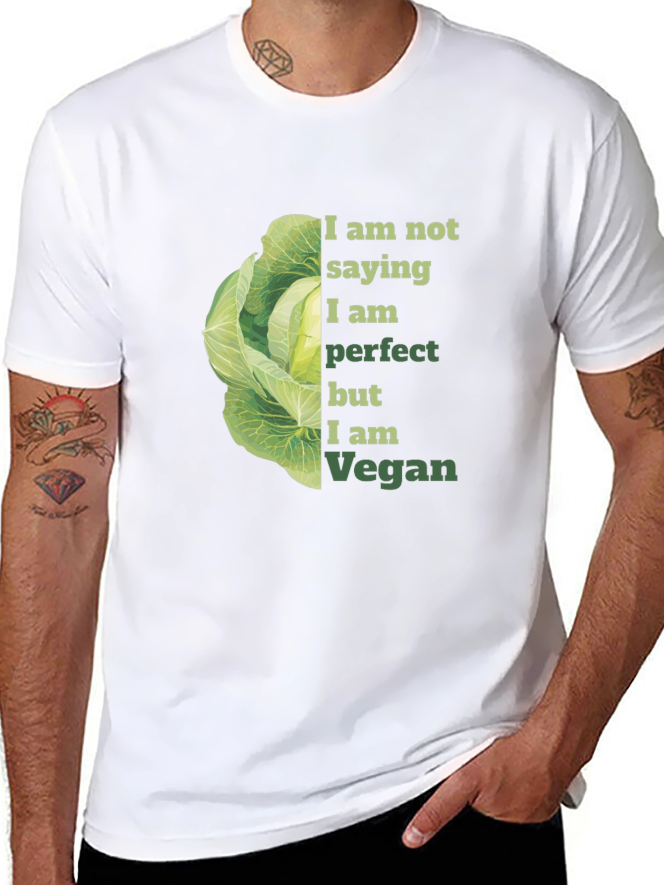 Vegan T-Shirt with Cabbage Design