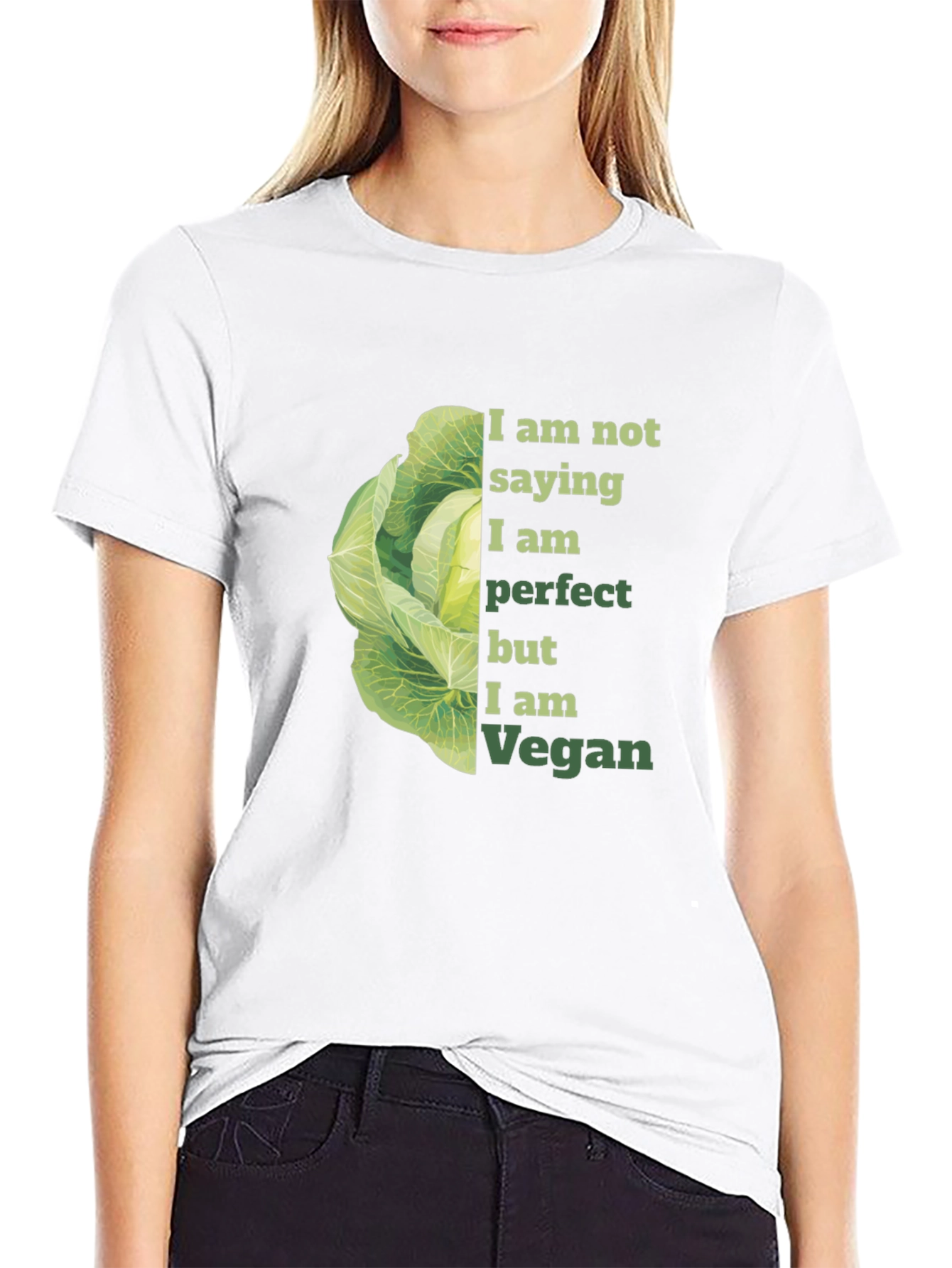 Vegan T-Shirt with Cabbage Design