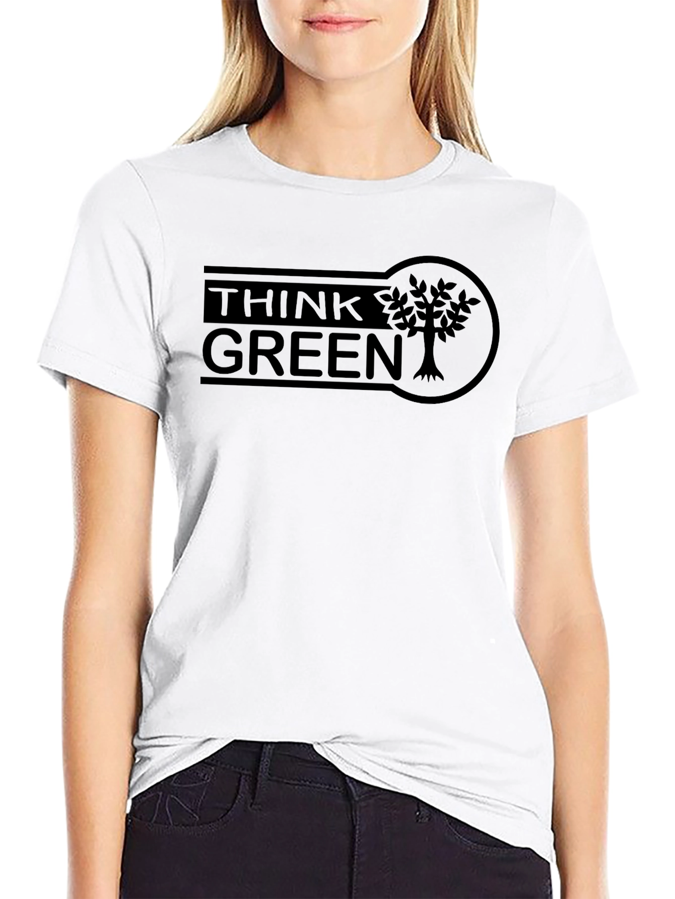 Think Green Graphic Tee - Eco-Friendly Style