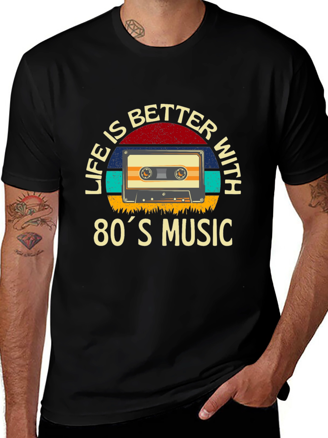 80s Music T-Shirt - Retro Cassette Design