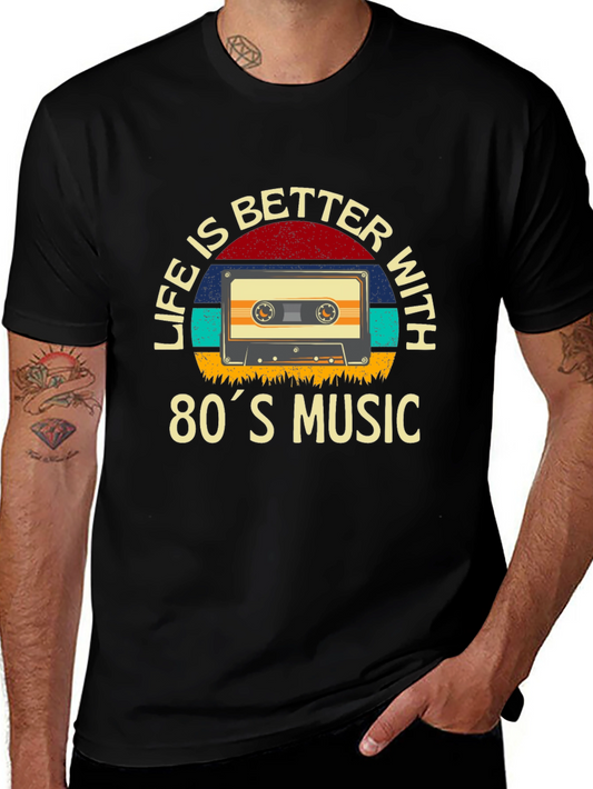80s Music T-Shirt - Retro Cassette Design