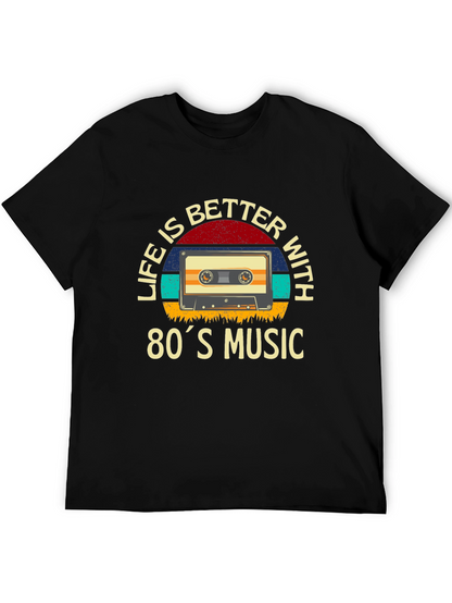 80s Music T-Shirt - Retro Cassette Design