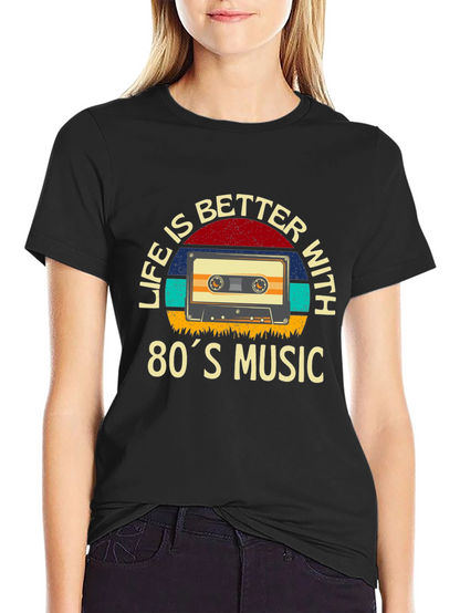 80s Music T-Shirt - Retro Cassette Design