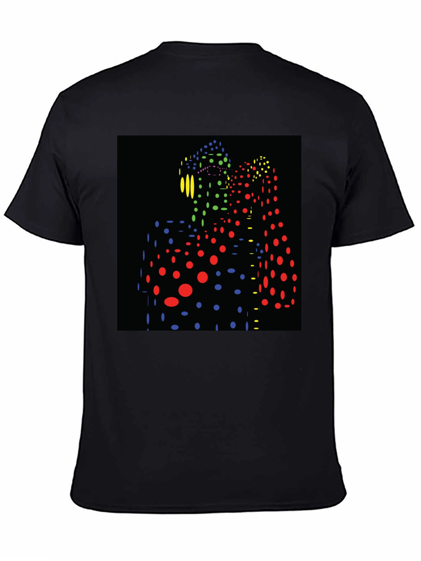 Abstract Dot Pattern Black T-Shirt