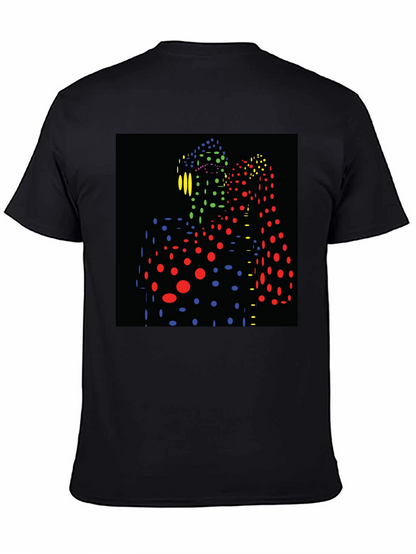 Abstract Dot Pattern Black T-Shirt