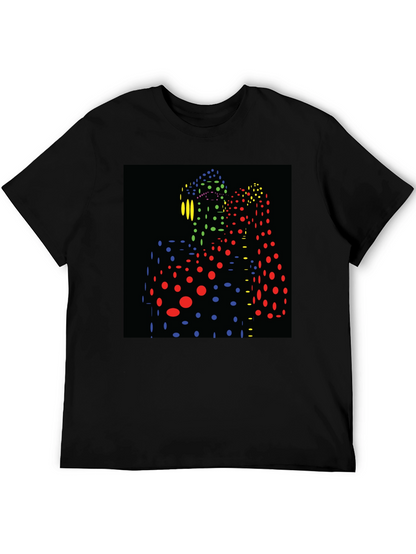 Abstract Dot Pattern Black T-Shirt