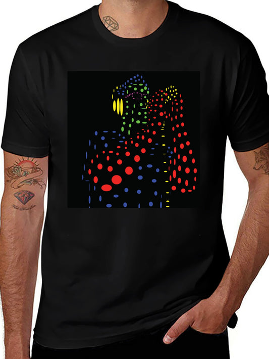 Abstract Dot Pattern Black T-Shirt