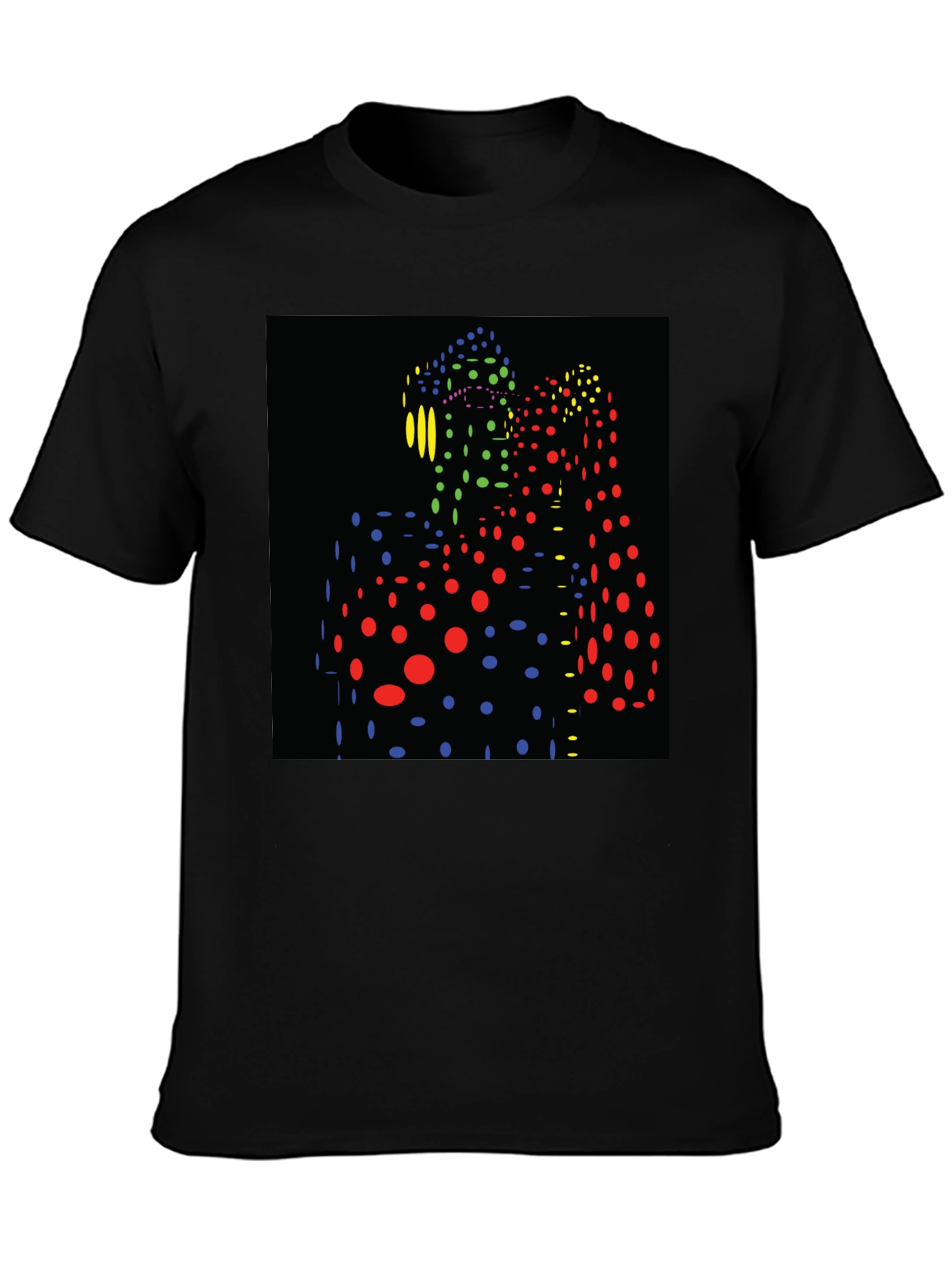 Abstract Dot Pattern Black T-Shirt