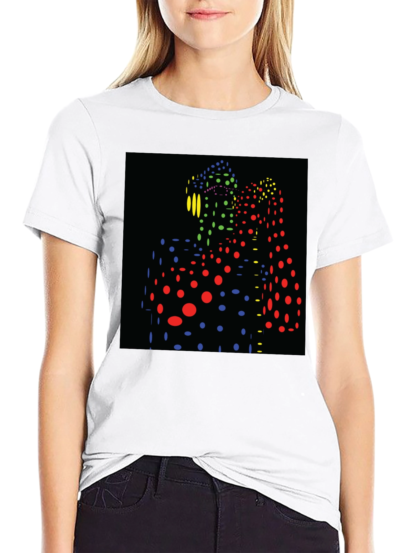 Abstract Dot Pattern Black T-Shirt