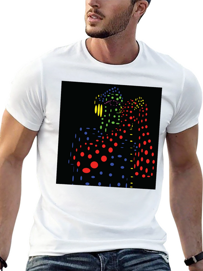 Abstract Dot Pattern Black T-Shirt