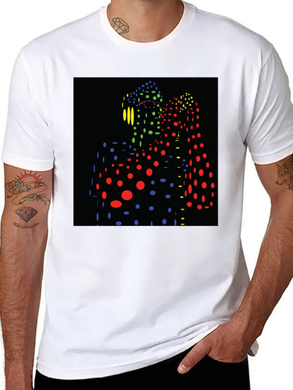 Abstract Dot Pattern Black T-Shirt