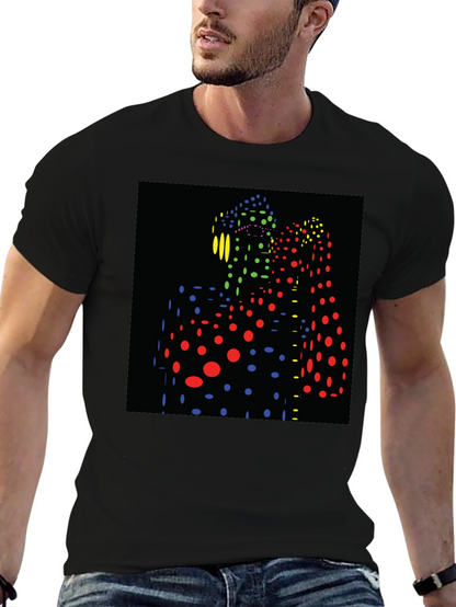 Abstract Dot Pattern Black T-Shirt