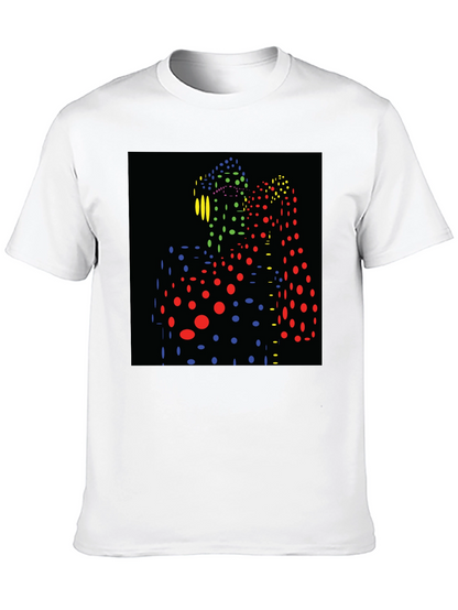 Abstract Dot Pattern Black T-Shirt