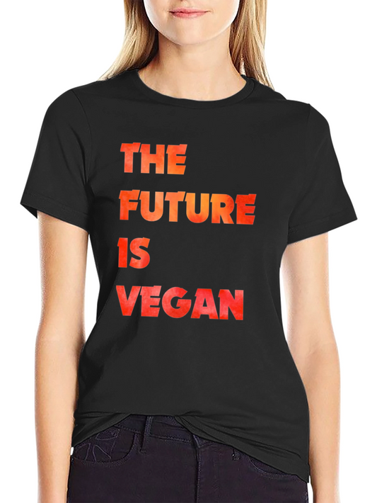 The Future is Vegan Black Graphic T-Shirt