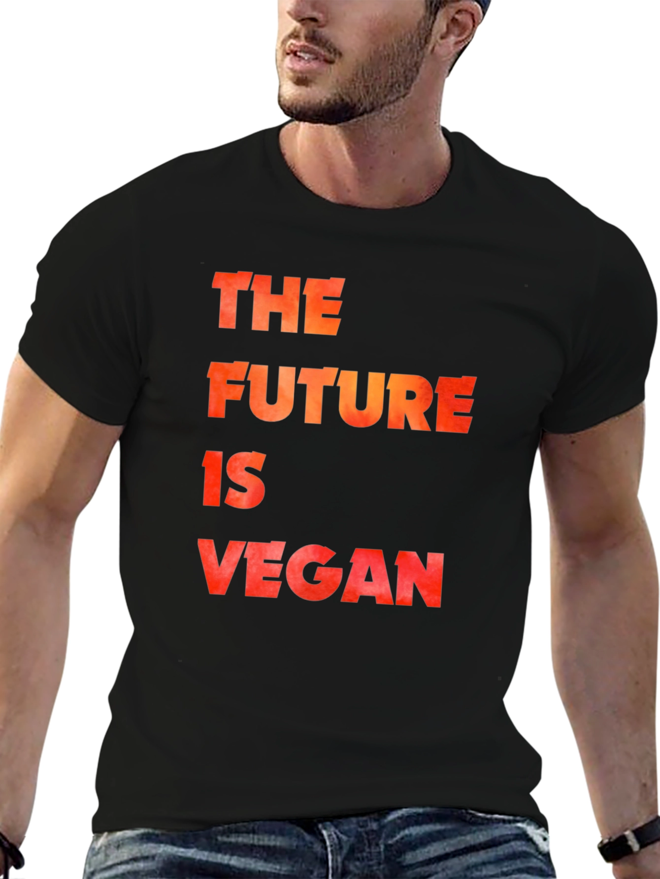 The Future is Vegan Black Graphic T-Shirt