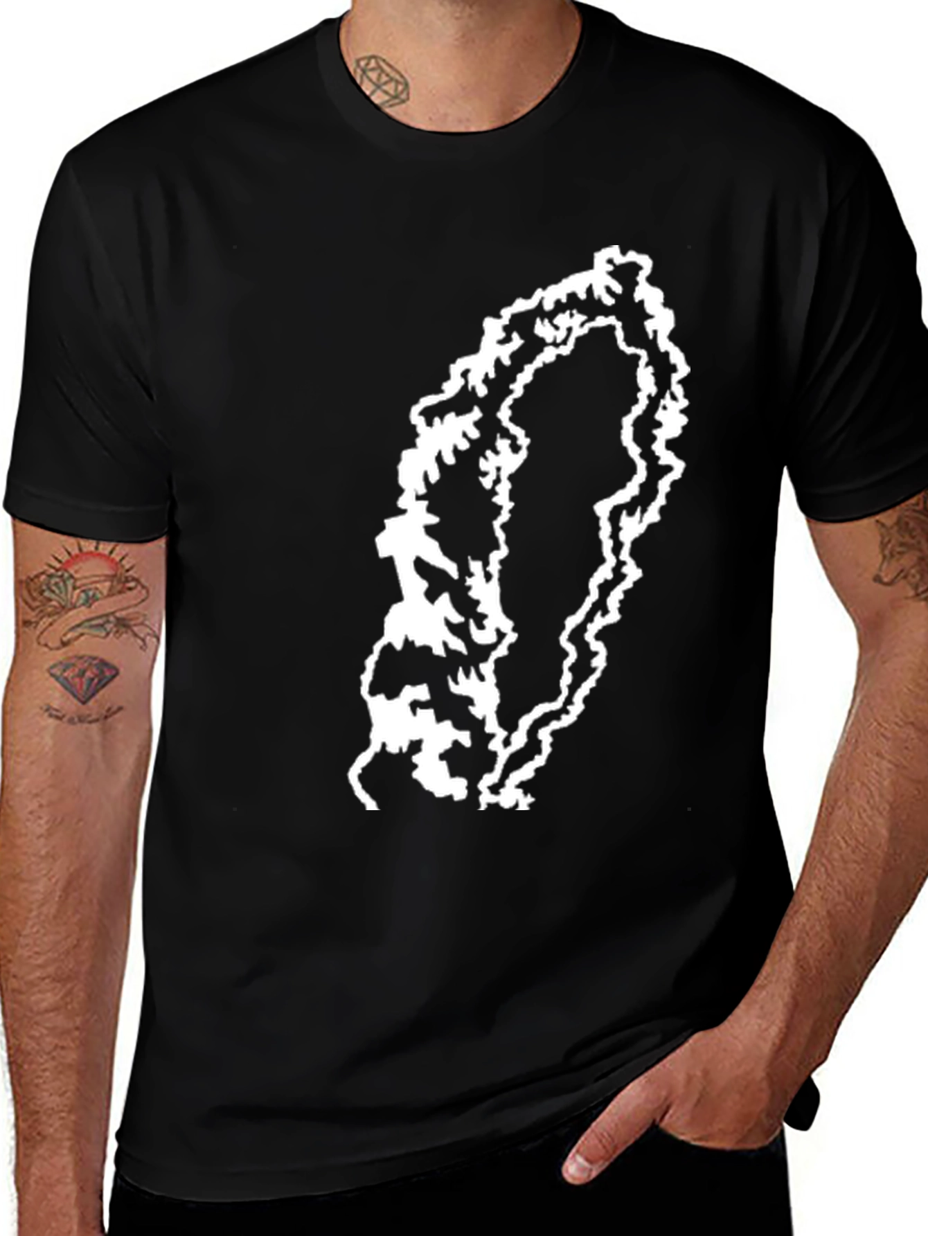 Abstract Graphic Print T-Shirt - Modern Style