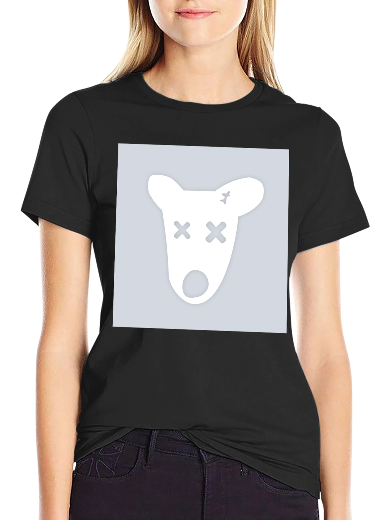 Black Graphic Tee - X-Eyed Animal