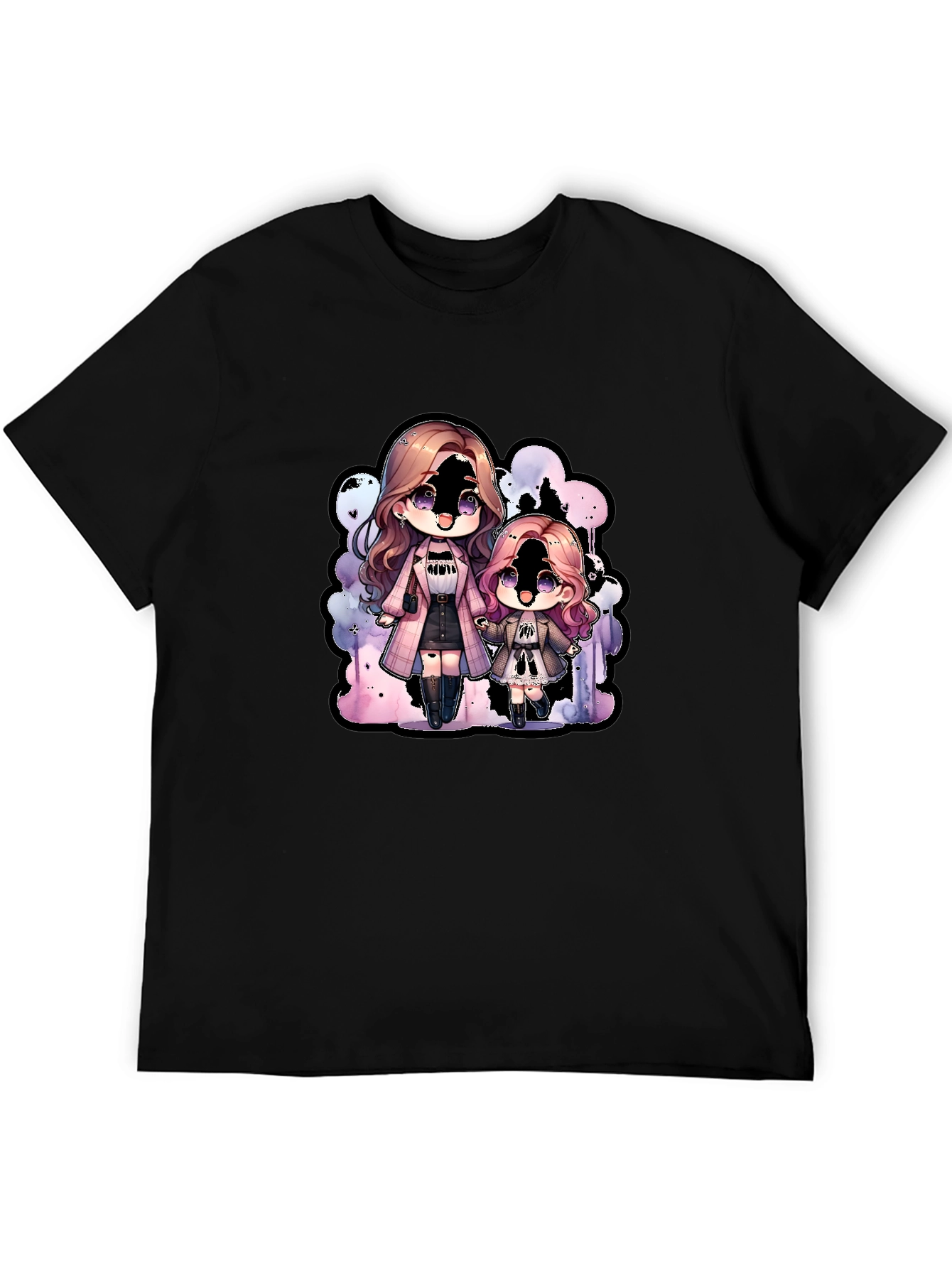Anime Girl Graphic Black T-Shirt