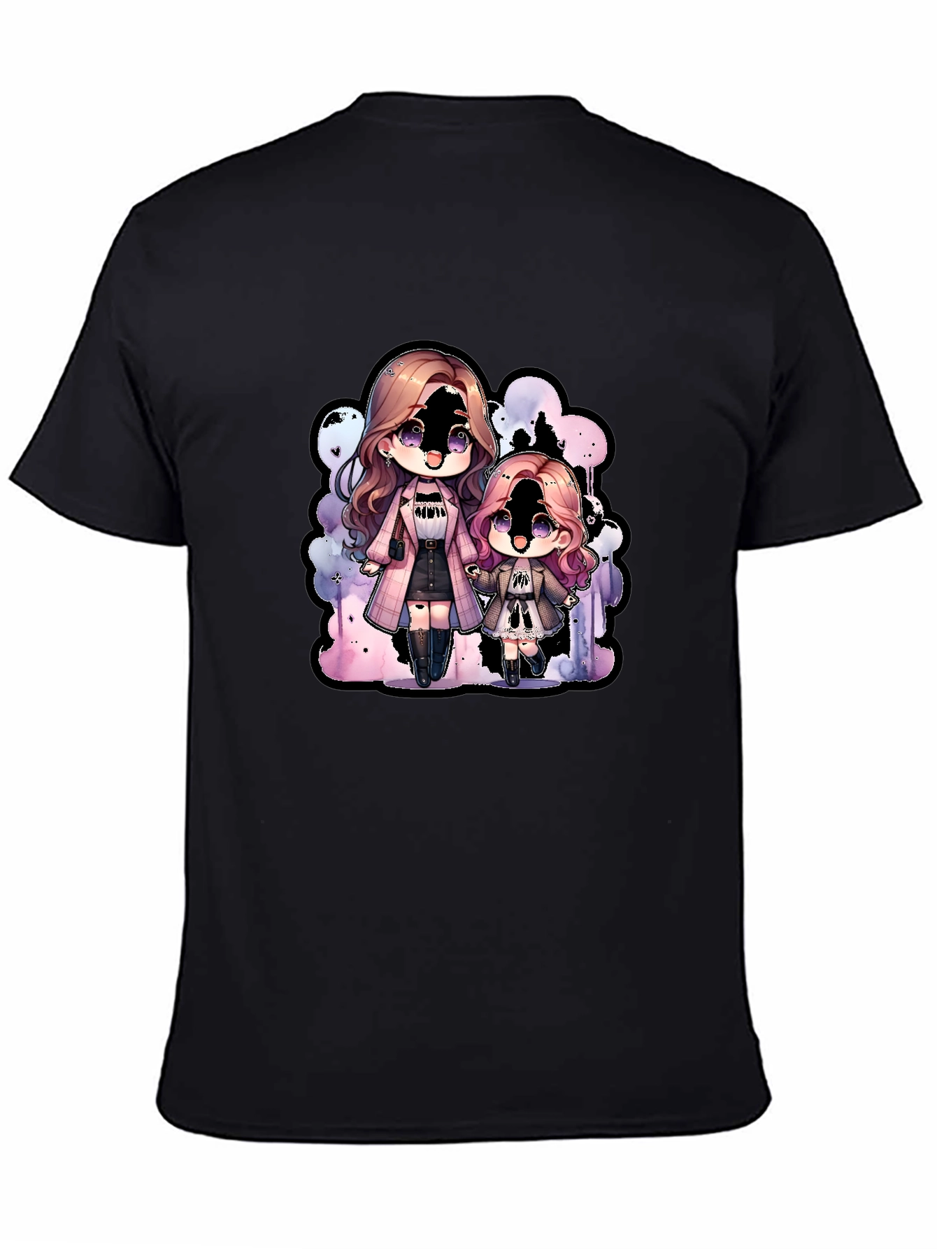 Anime Girl Graphic Black T-Shirt