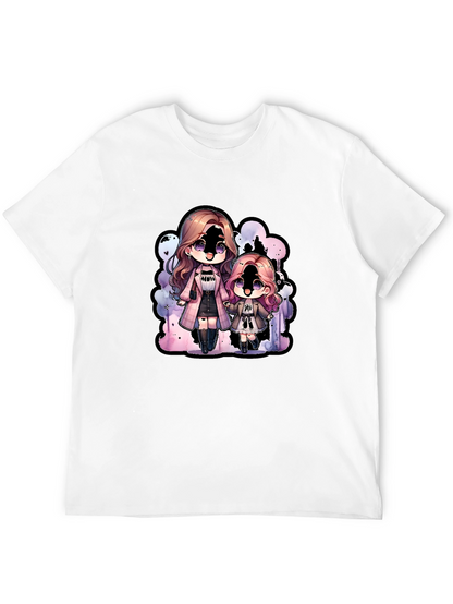 Anime Girl Graphic Black T-Shirt