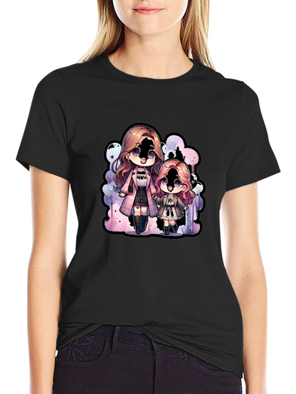 Anime Girl Graphic Black T-Shirt