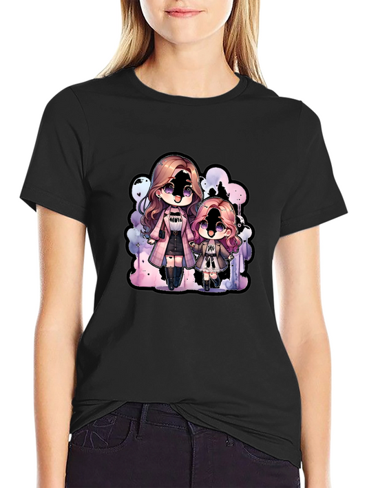 Anime Girl Graphic Black T-Shirt