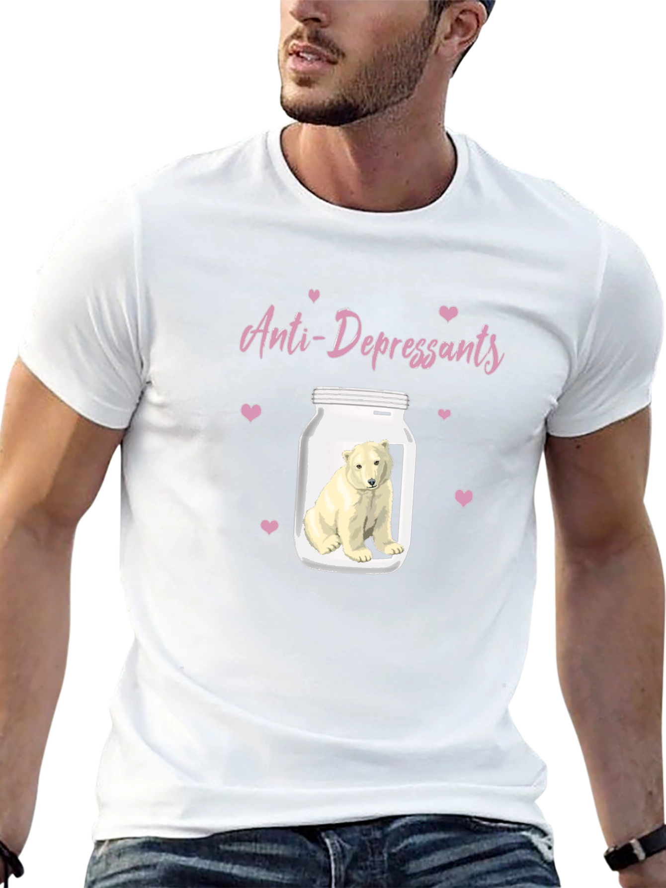 Anti-Depressant Polar Bear Graphic Tee