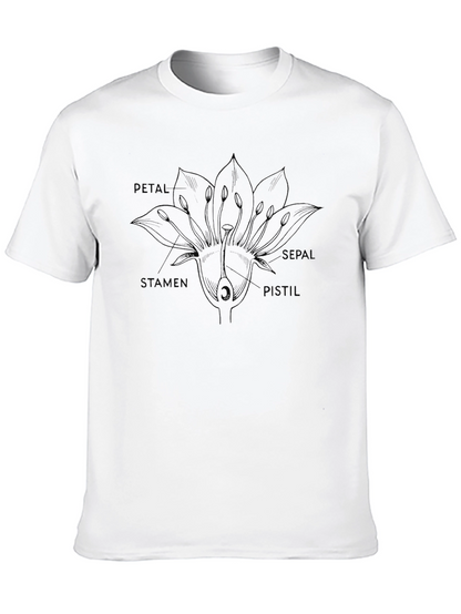 Anatomy of a Flower Black T-Shirt