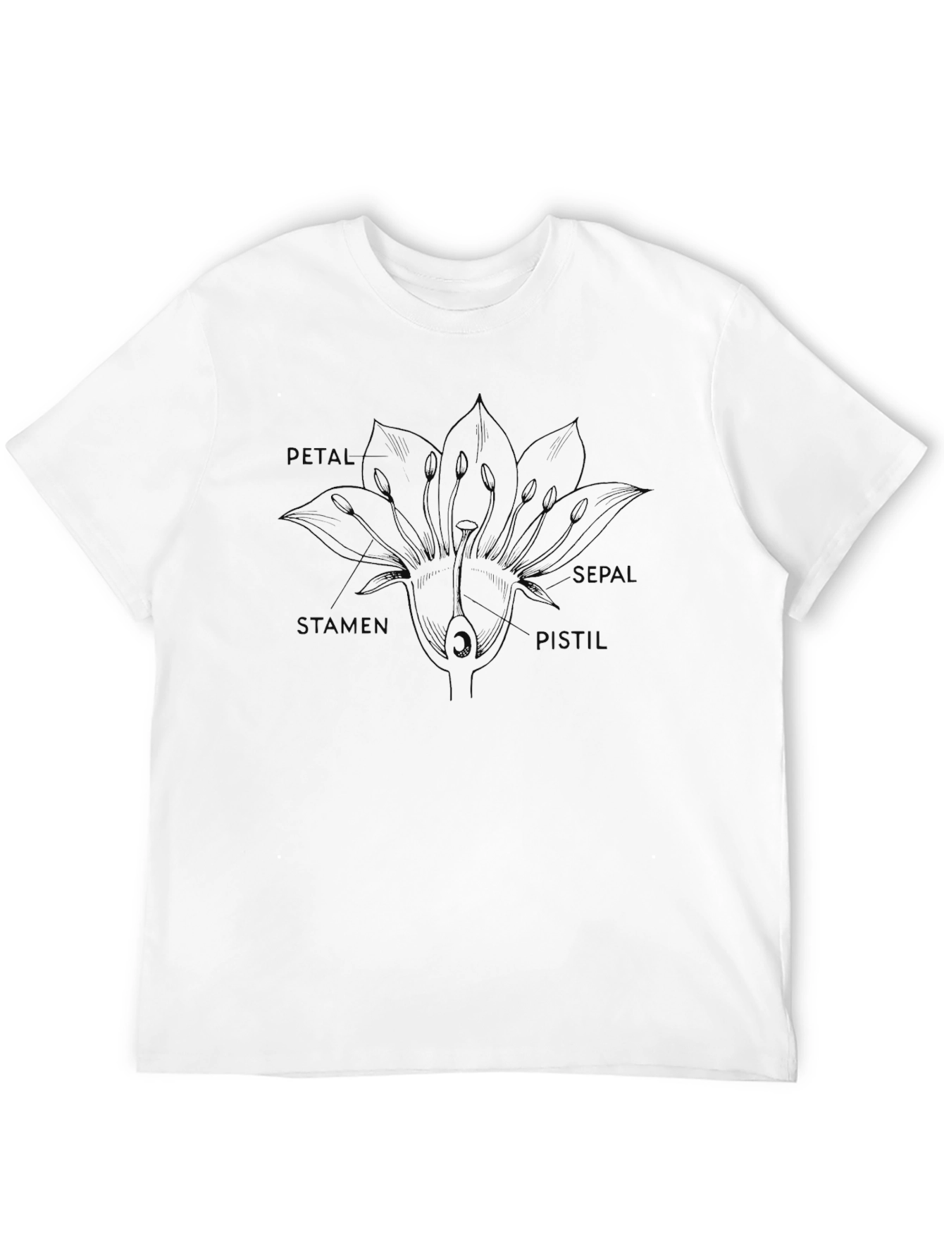 Anatomy of a Flower Black T-Shirt