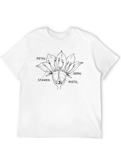 Anatomy of a Flower Black T-Shirt