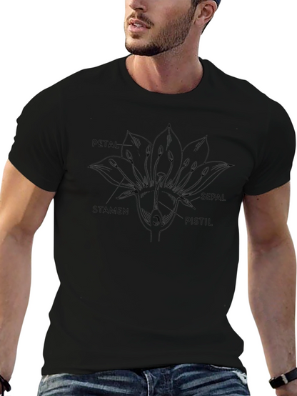 Anatomy of a Flower Black T-Shirt