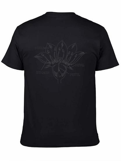 Anatomy of a Flower Black T-Shirt