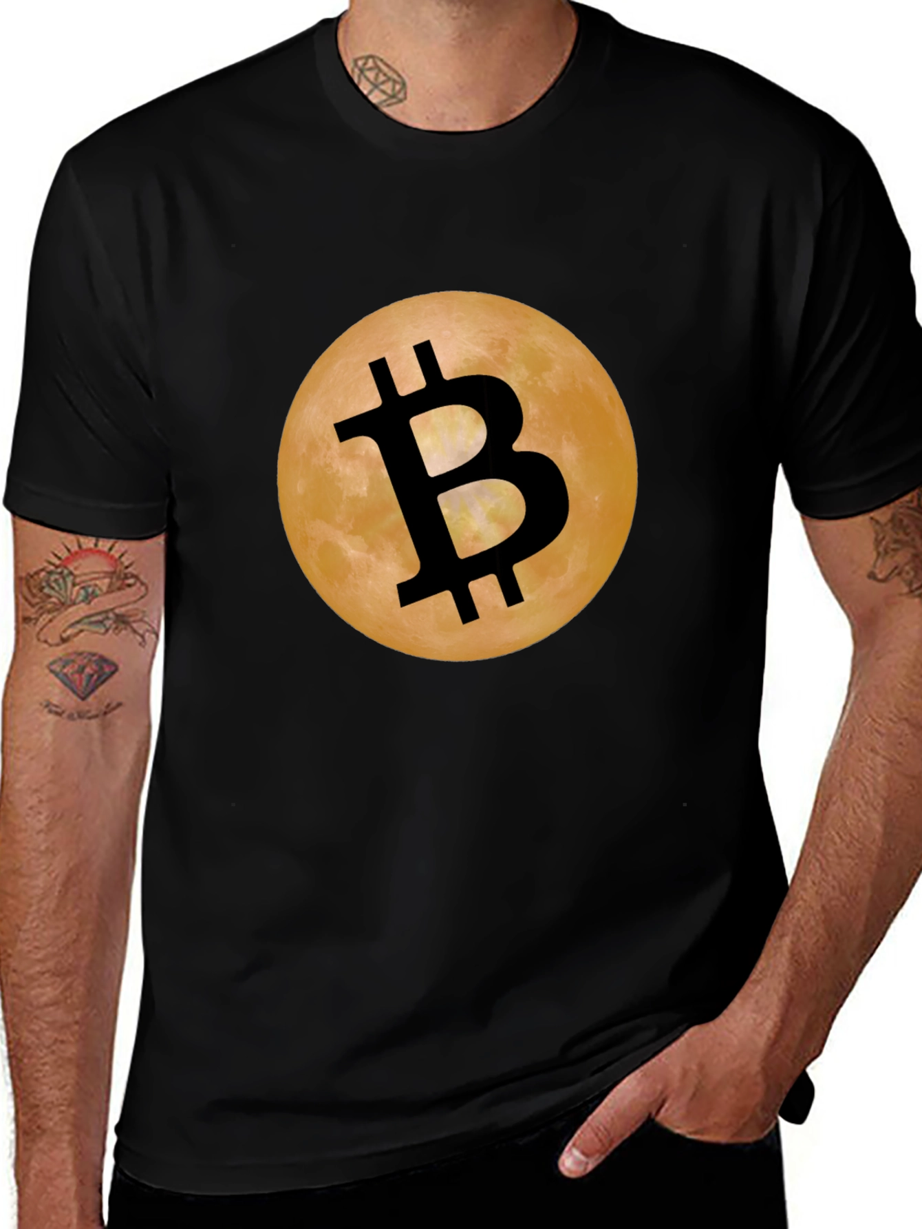 Bitcoin Moon Black T-Shirt