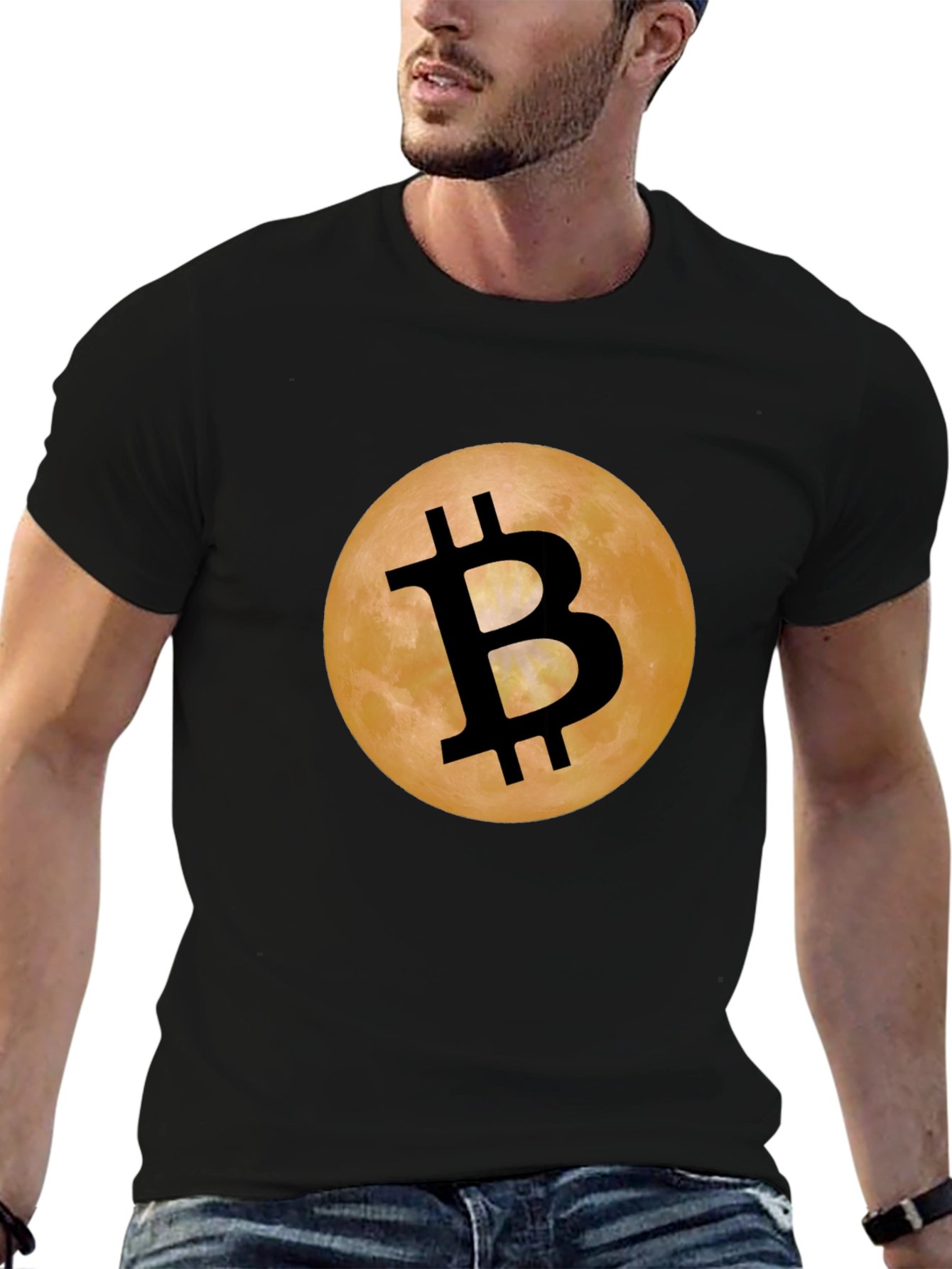 Bitcoin Moon Black T-Shirt