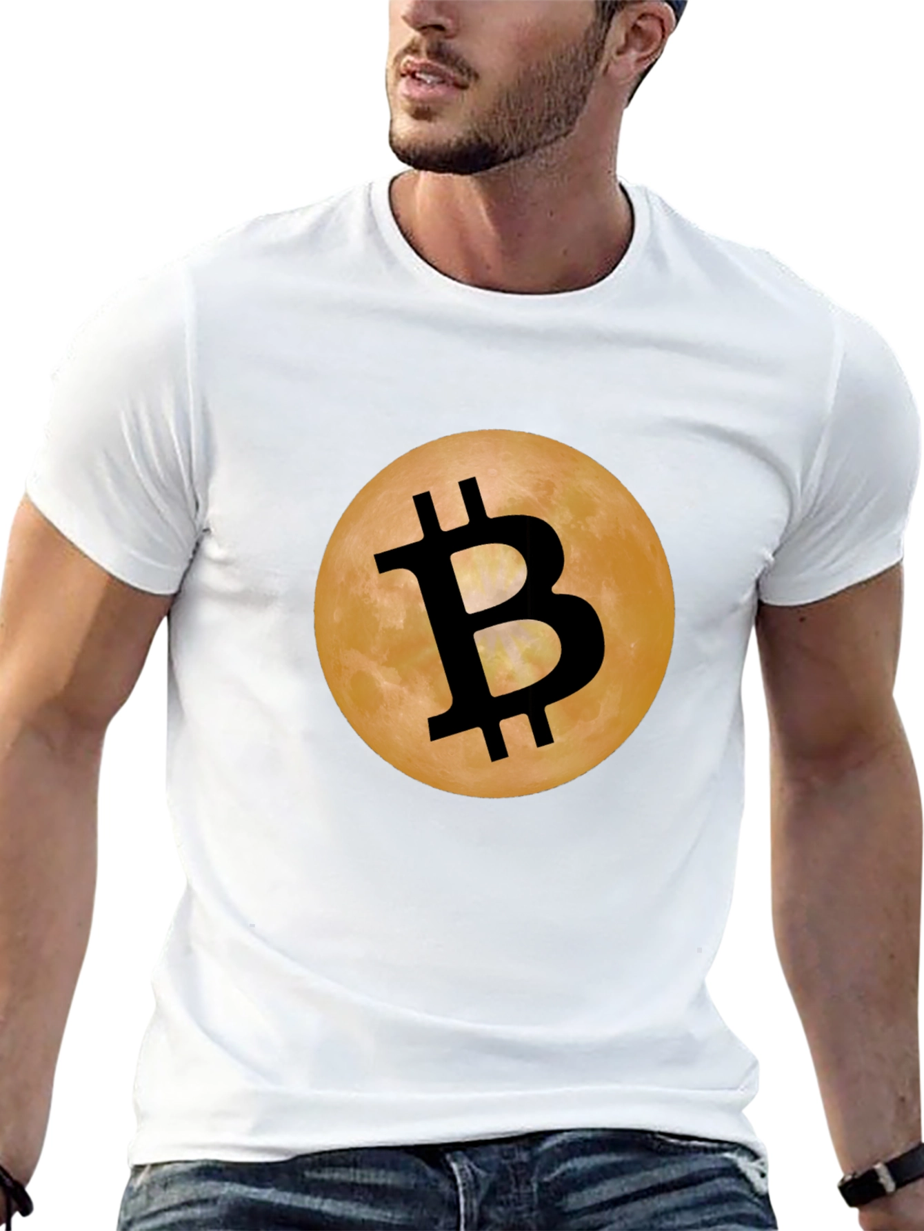 Bitcoin Moon Black T-Shirt