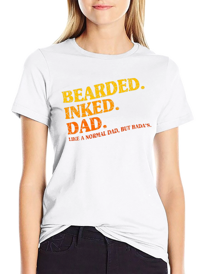 Bearded Inked Dad T-Shirt - Unique Fathers Day Gift
