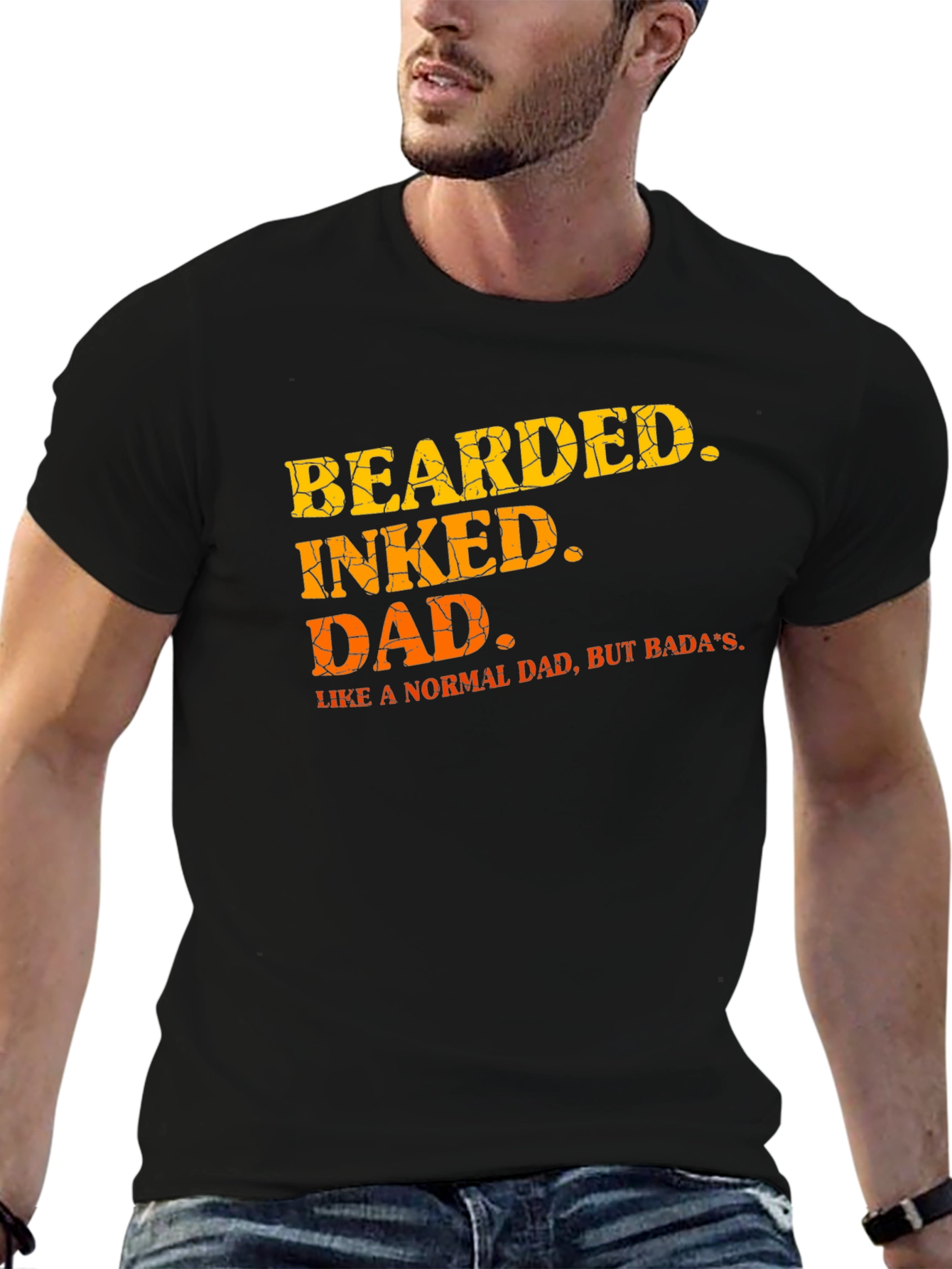 Bearded Inked Dad T-Shirt - Unique Fathers Day Gift