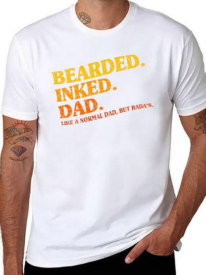Bearded Inked Dad T-Shirt - Unique Fathers Day Gift