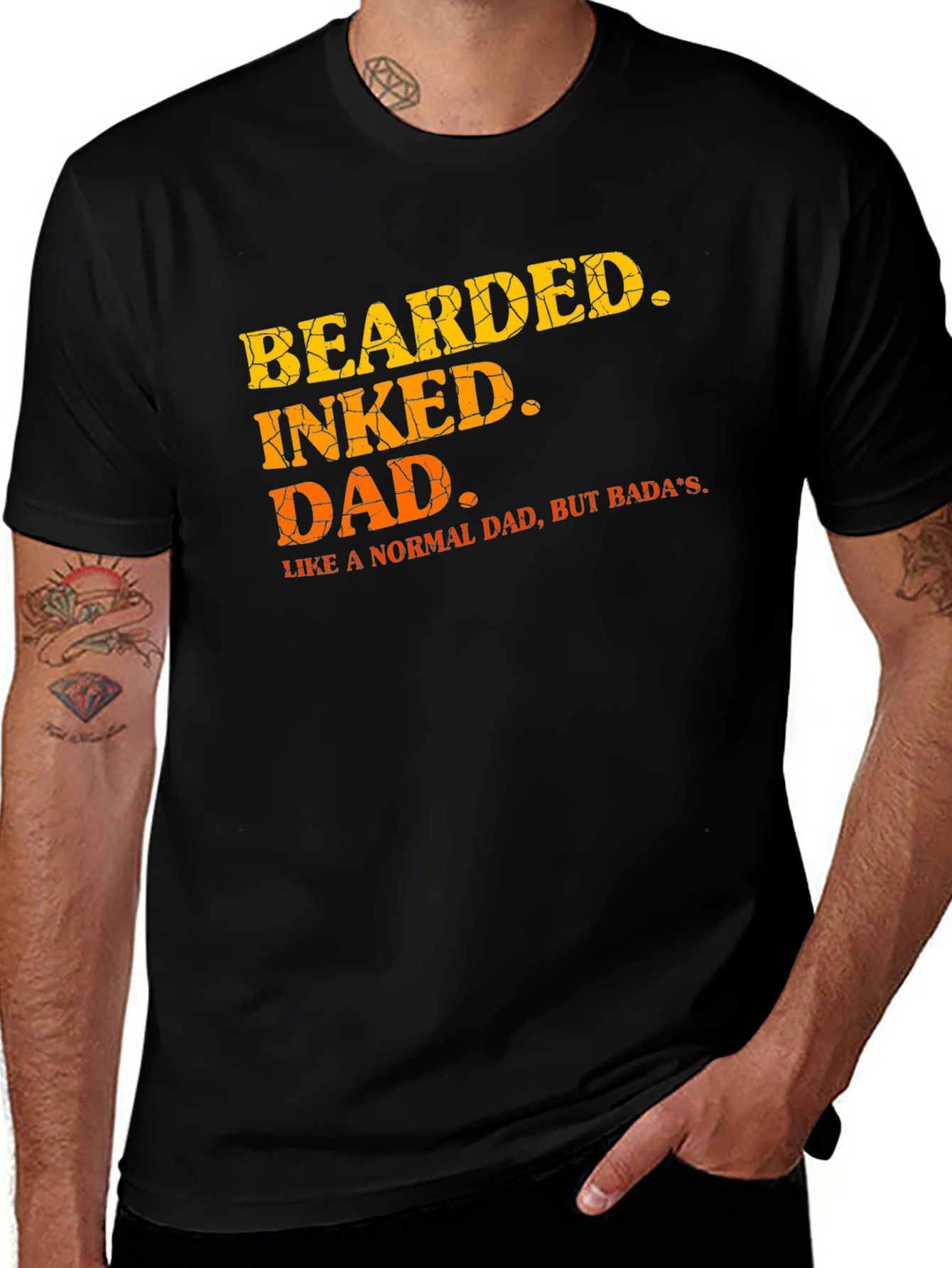 Bearded Inked Dad T-Shirt - Unique Fathers Day Gift