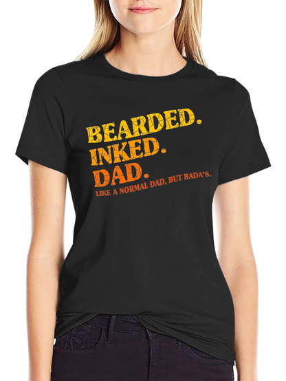 Bearded Inked Dad T-Shirt - Unique Fathers Day Gift
