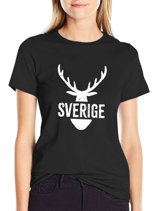 Sverige Deer Head Graphic Tee