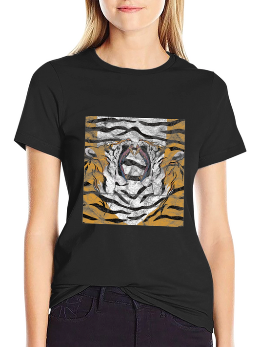 Tiger Face Graphic Black T-Shirt