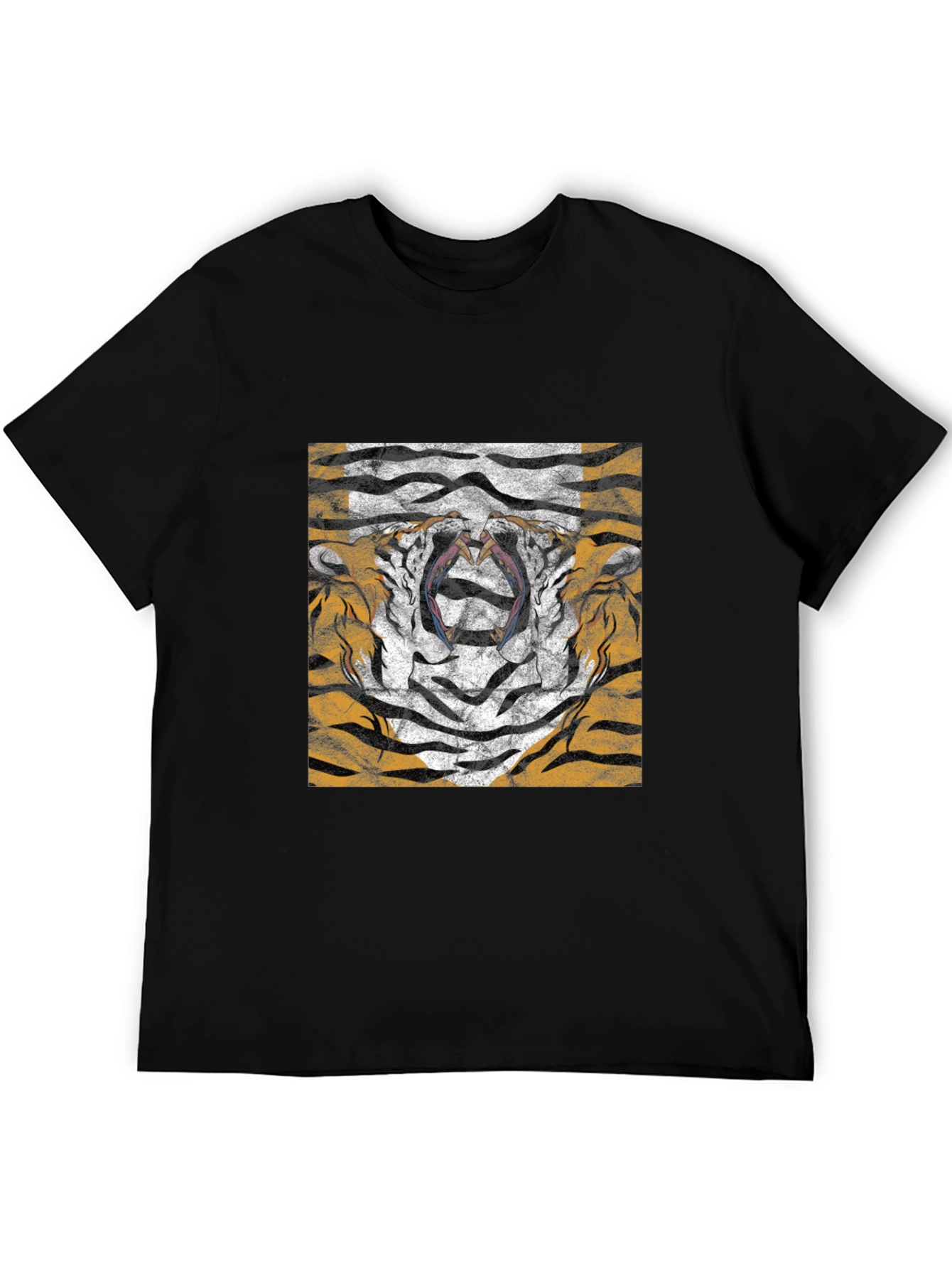 Tiger Face Graphic Black T-Shirt