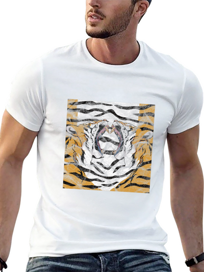 Tiger Face Graphic Black T-Shirt