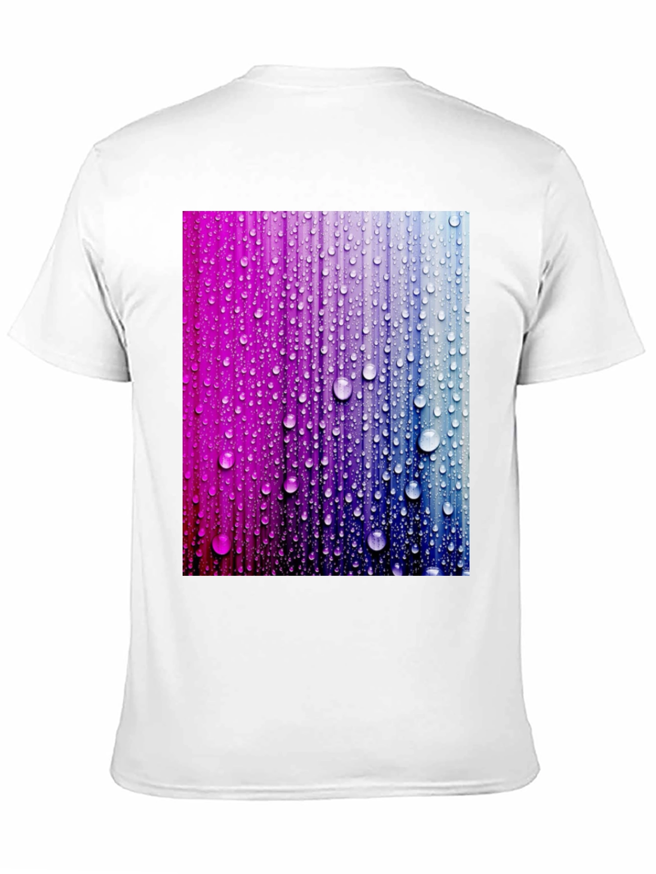 Vibrant Raindrop Graphic Tee - Black Cotton T-Shirt