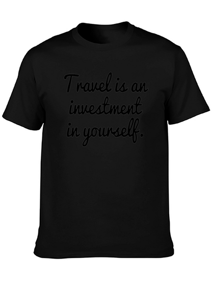 Travel Investment Tee: Black Cotton Comfort