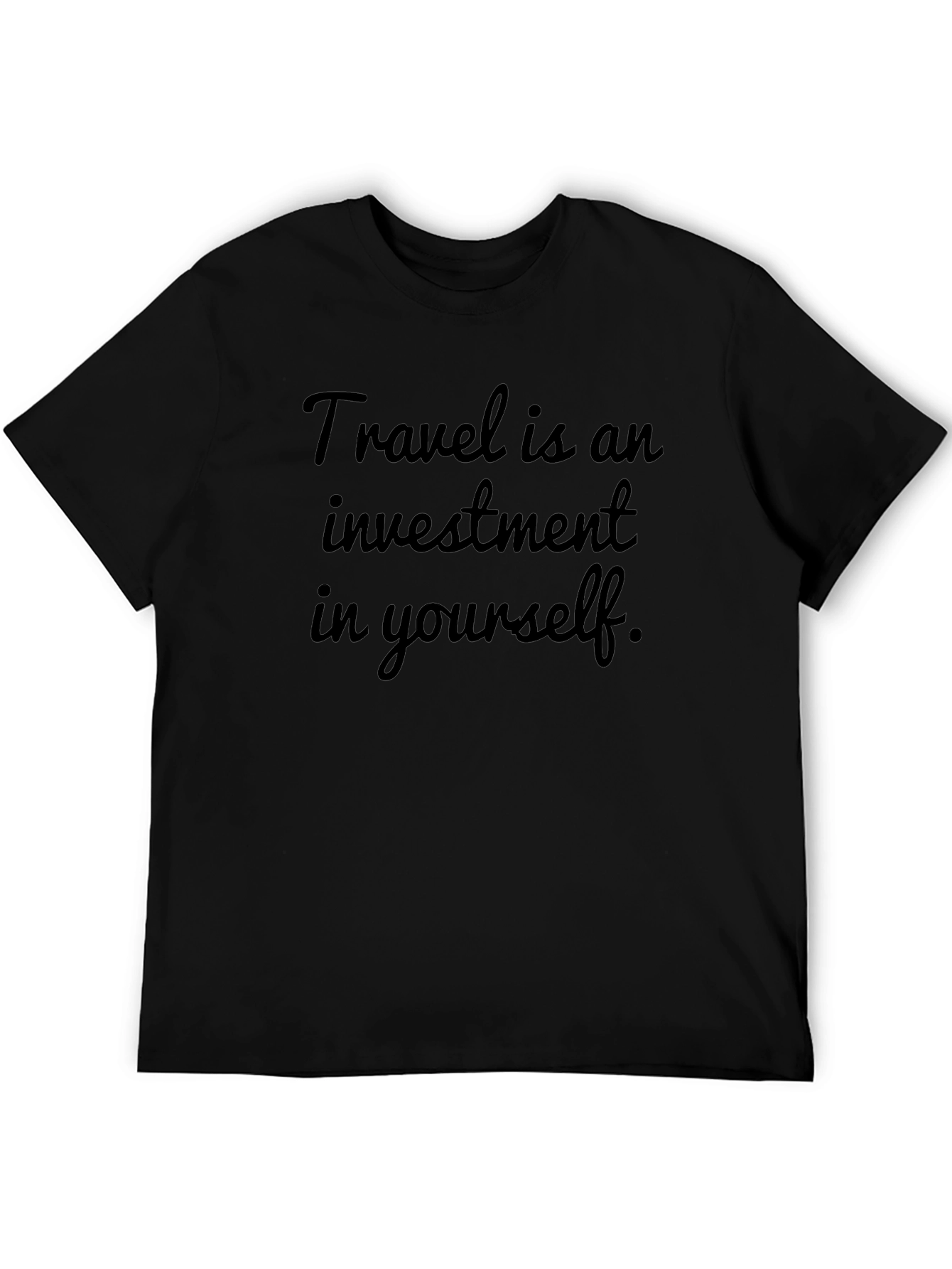 Travel Investment Tee: Black Cotton Comfort