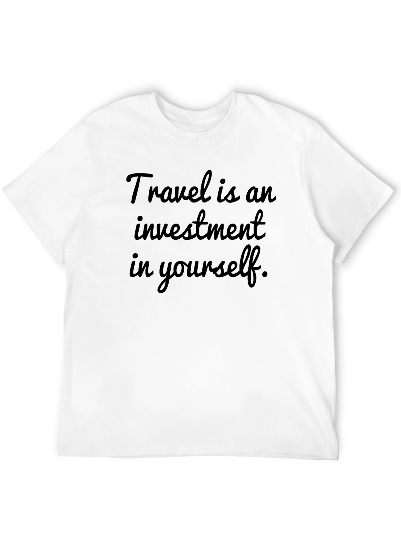 Travel Investment Tee: Black Cotton Comfort