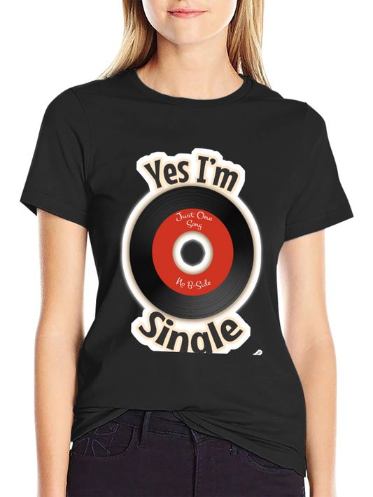 Yes Im Single Vinyl Record Graphic T-Shirt