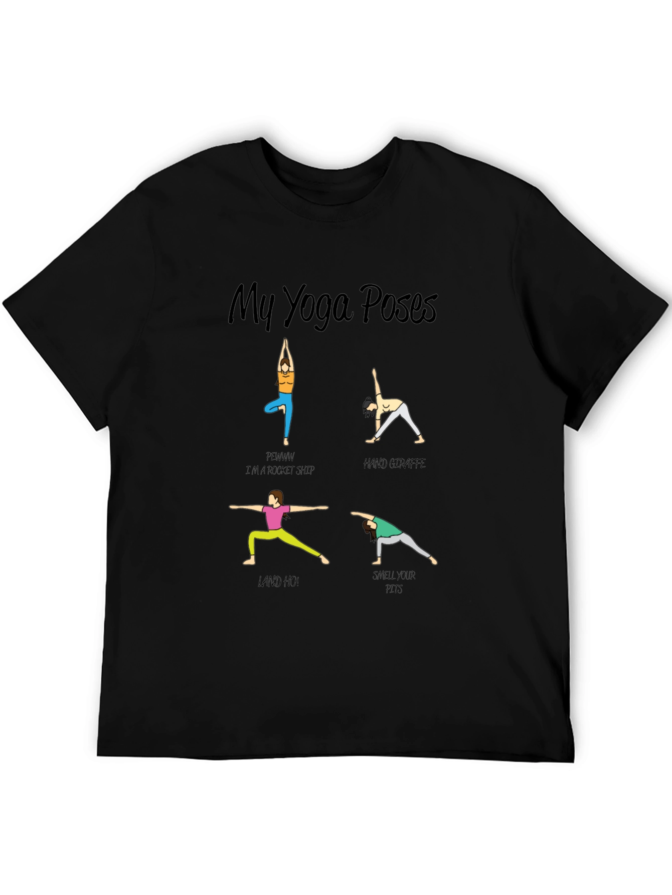 Yoga Poses Graphic T-Shirt - Funny Exercise Tee